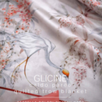 Blumarine – Glicine Caldo Pareo - Quilted throw blanket “screen printing” 135x185 cm
