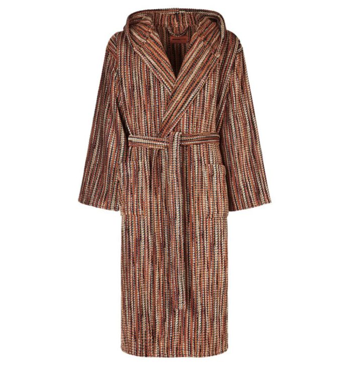 missoni-home-chevron-billy-hooded-robe-small_18357310_40382827_1000 Missoni Milano - Billy patterned towelling robe - Image 1