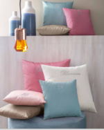 Blumarine - Note Blu - Cushion with logo in crystals 42x42 cm