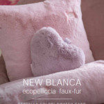 Blumarine - New Blanca - Big heart cushion in faux-fur  and logo in crystals